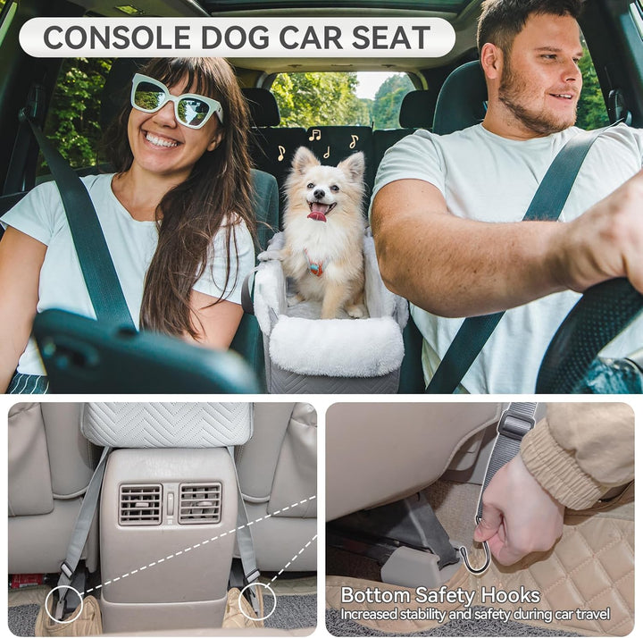 PETS FITHunde Mittelkonsole Auto, Autositz für kleine Hunde mit verbesserten Sicherheitsgurten, wasc