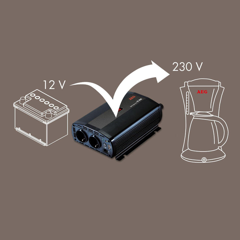 AEG 97116 Spannungswandler ST 800 Watt, 12 Volt auf 230 Volt, Fernsteuerungsmodul und Batteriewächte