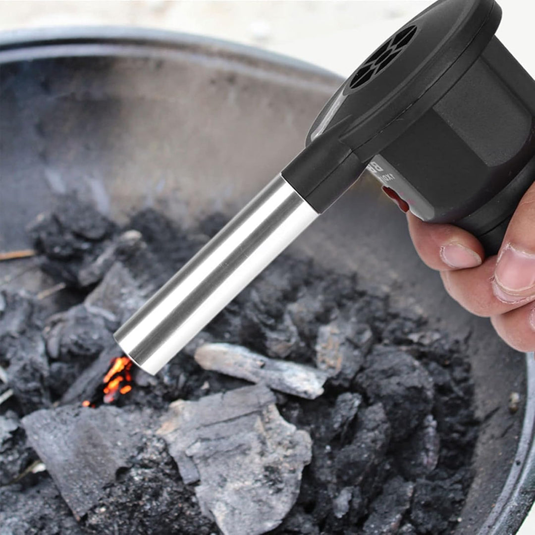 MAGT Grillgebläse, Tragbar BBQ Gebläse Batteriebetrieben Mini Grillventilator Air Blower für Outdoor