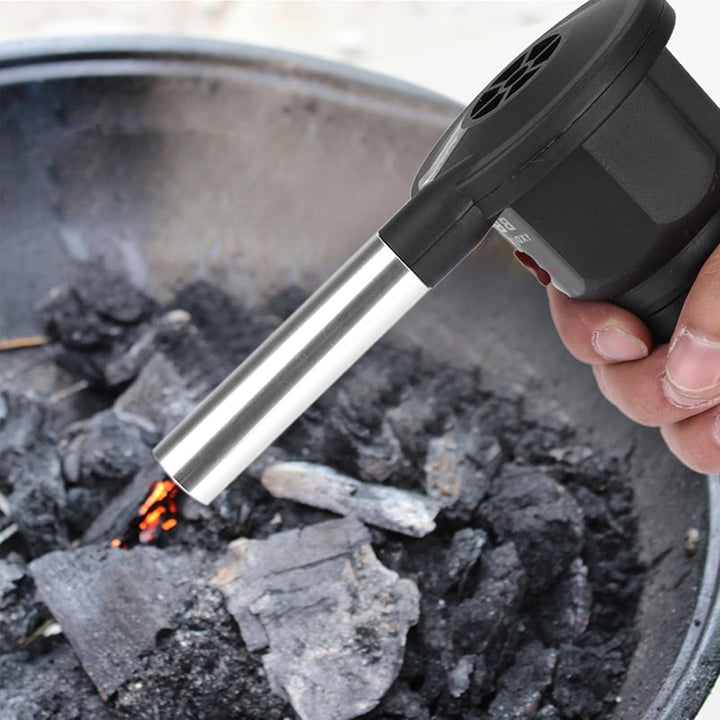 MAGT Grillgebläse, Tragbar BBQ Gebläse Batteriebetrieben Mini Grillventilator Air Blower für Outdoor