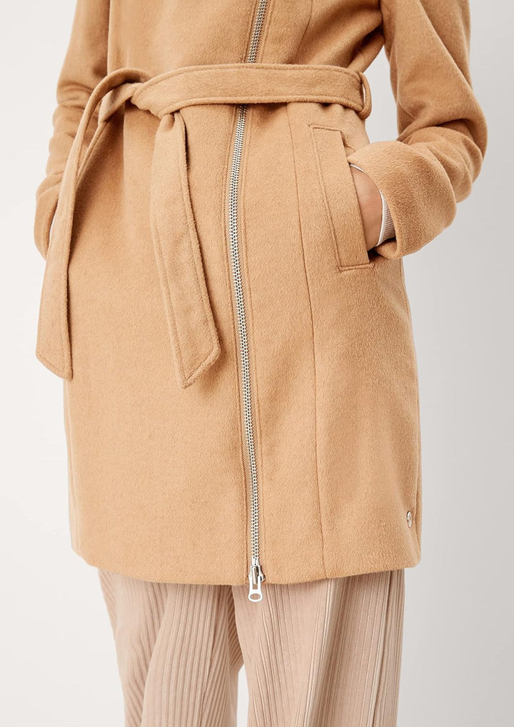 s.Oliver Kapuzenmantel aus flauschigem Wollmix 34 Beige, 34 Beige