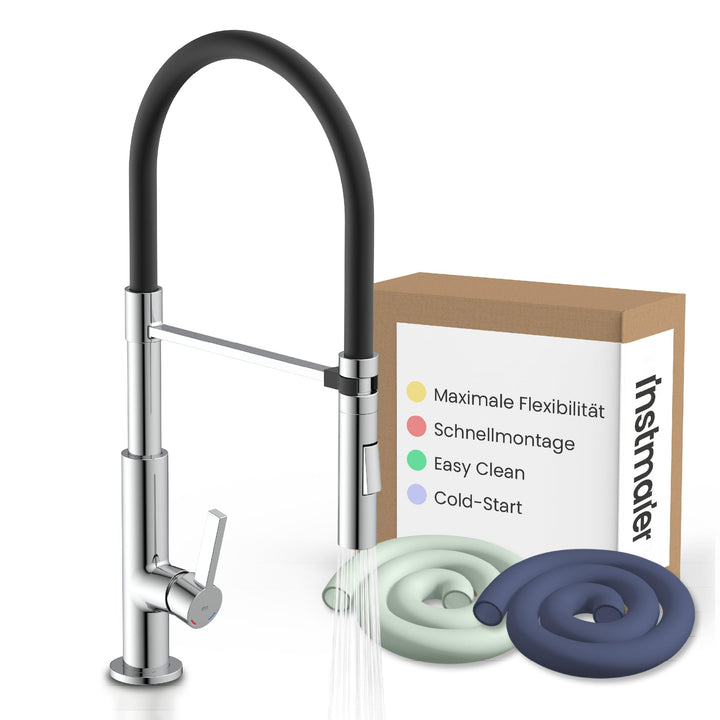 instmaier K4 | Wasserhahn für die Küche | Spültischarmatur mit flexibler Geschirrbrause | Mischbatte