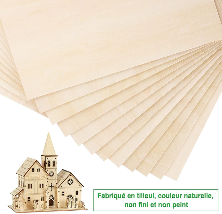 ASelected 20 Stücke Sperrholzplatte Holz 300 * 200 * 2mm - A4 Lindenholz Sperrholz Platte Für Laserp