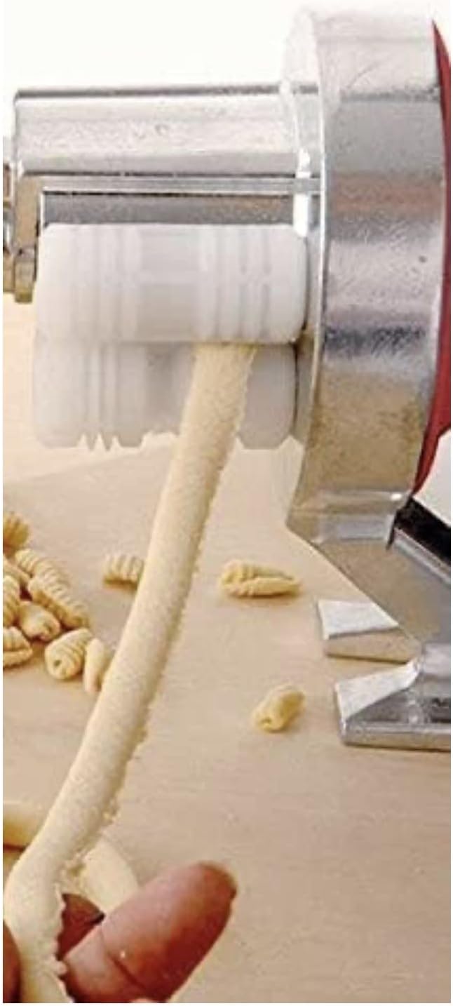 Maschine für die manuelle Herstellung von „Gnocchetti“Aus Stahl verchromt und Kunststoff zertifizier