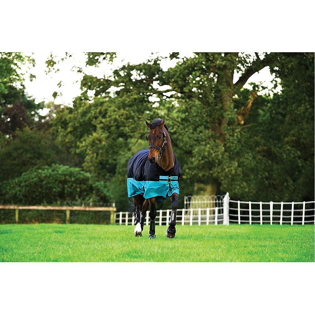 Horseware Mio T/O Lite Turnout Decke wasserdicht Black/Turq & Black HW 20 45", 45"