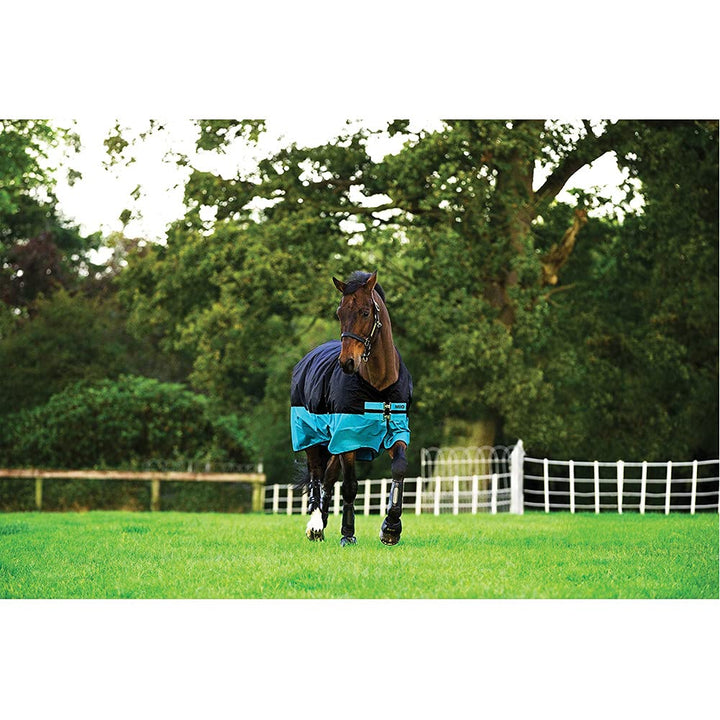 Horseware Mio T/O Lite Turnout Decke wasserdicht Black/Turq & Black HW 20 45", 45"