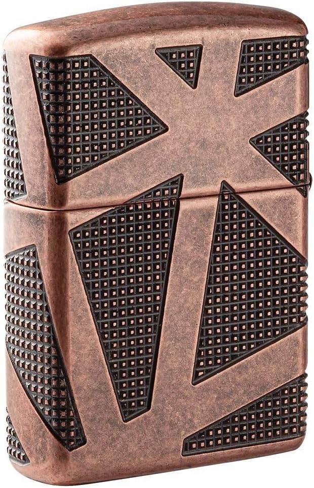 Zippo Armor Taschenfeuerzeug, antikes Kupfer, geometrisches Design, 360, Einheitsgrösse Copper, Copp