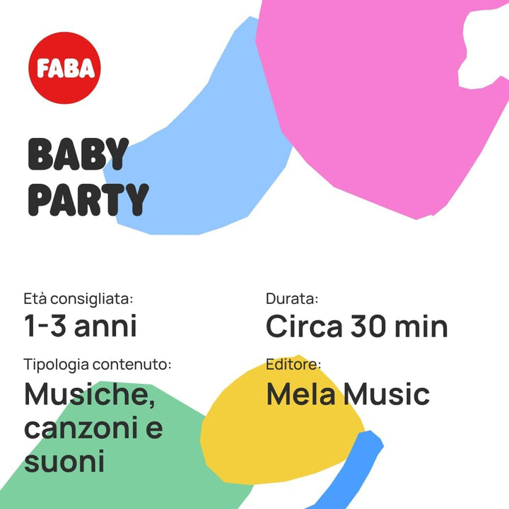 FABA Klangfigur Baby Party – Lieder – Spielzeug, pädagogische Inhalte, italienische Version, Kinder