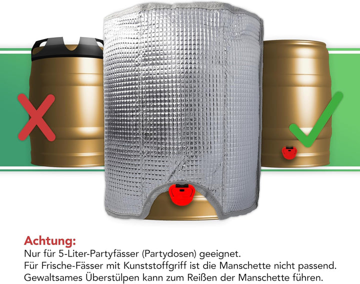 Clauss Cl-60002 00 Kühlmanschette für 5 L Bierfass, Kunststoff, Silber (Packung mit 2) Silber Klein
