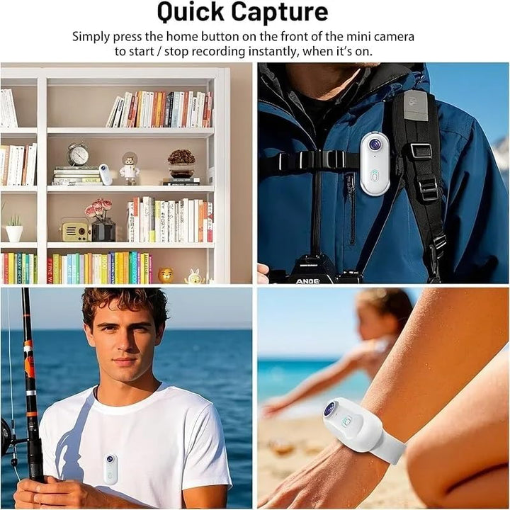 TKMARS Mini Action Cam 1080P, WLAN Körperkamera, wasserdichte Daumenkamera, magnetische tragbare Kam