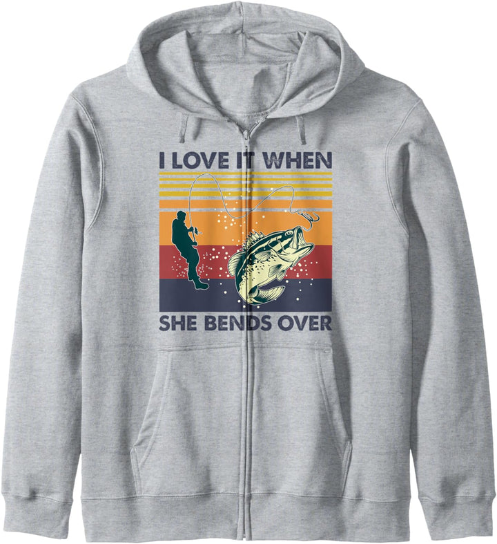 I Love It When She Bends Over Funny Fishing Quote Gift Kapuzenjacke