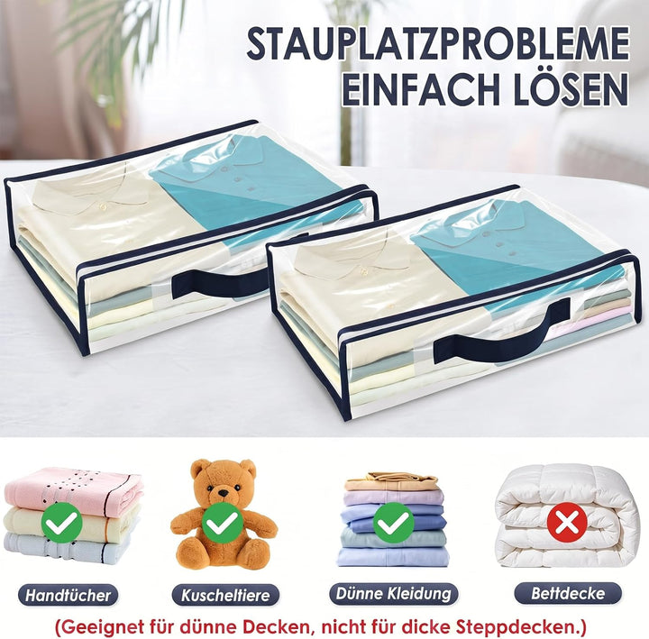 6 Stück Aufbewahrungstasche,Transparente PVC Umzugskartons Aufbewahrungsboxen mit Deckel,Faltbare Re