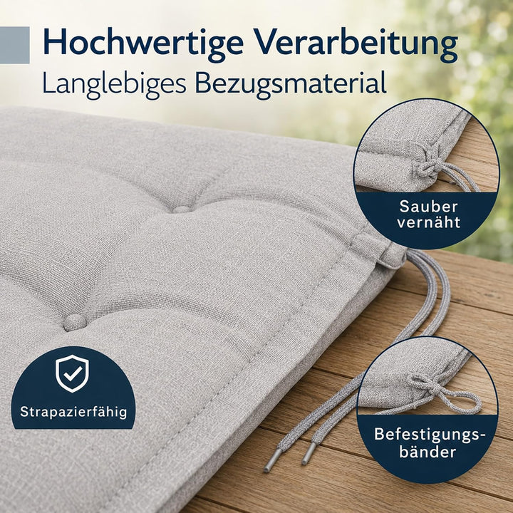Hochlehner Auflagen 2er Set 120x50x5,5cm Anthrazit Grau Sitzpolster Komfort | BURI Gartenstuhlauflag