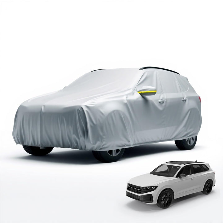3X SUV Universale Autoschutzhülle: wasserdichte Autoplane für PKW/KFZ – Car Cover in Silber für umfa