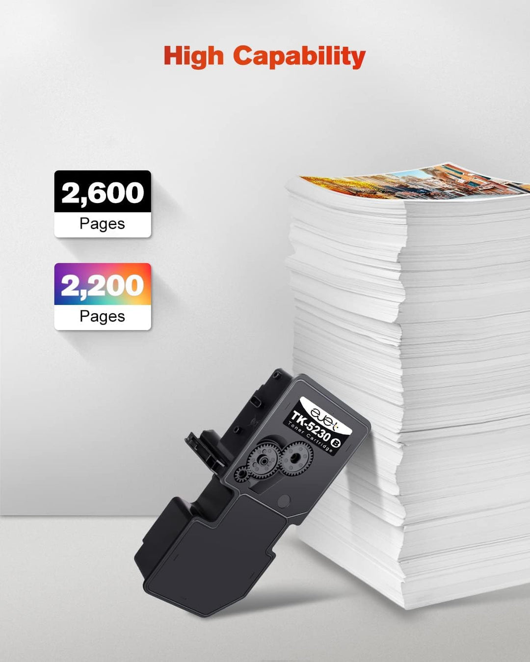 Ejet TK5230 Tonerkartusche Kompatibel für Kyocera TK5230 TK5230K TK-5230C TK-5230M TK-5230Y für ECOS