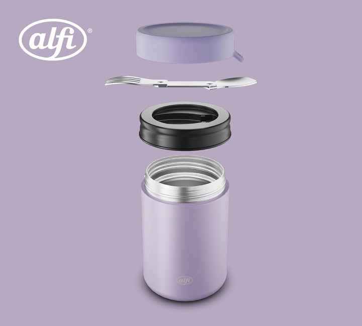 alfi ISO FOOD MUG 350ml, lila pastell, Edelstahl Thermobehälter für Essen, Isolierbehälter für Suppe