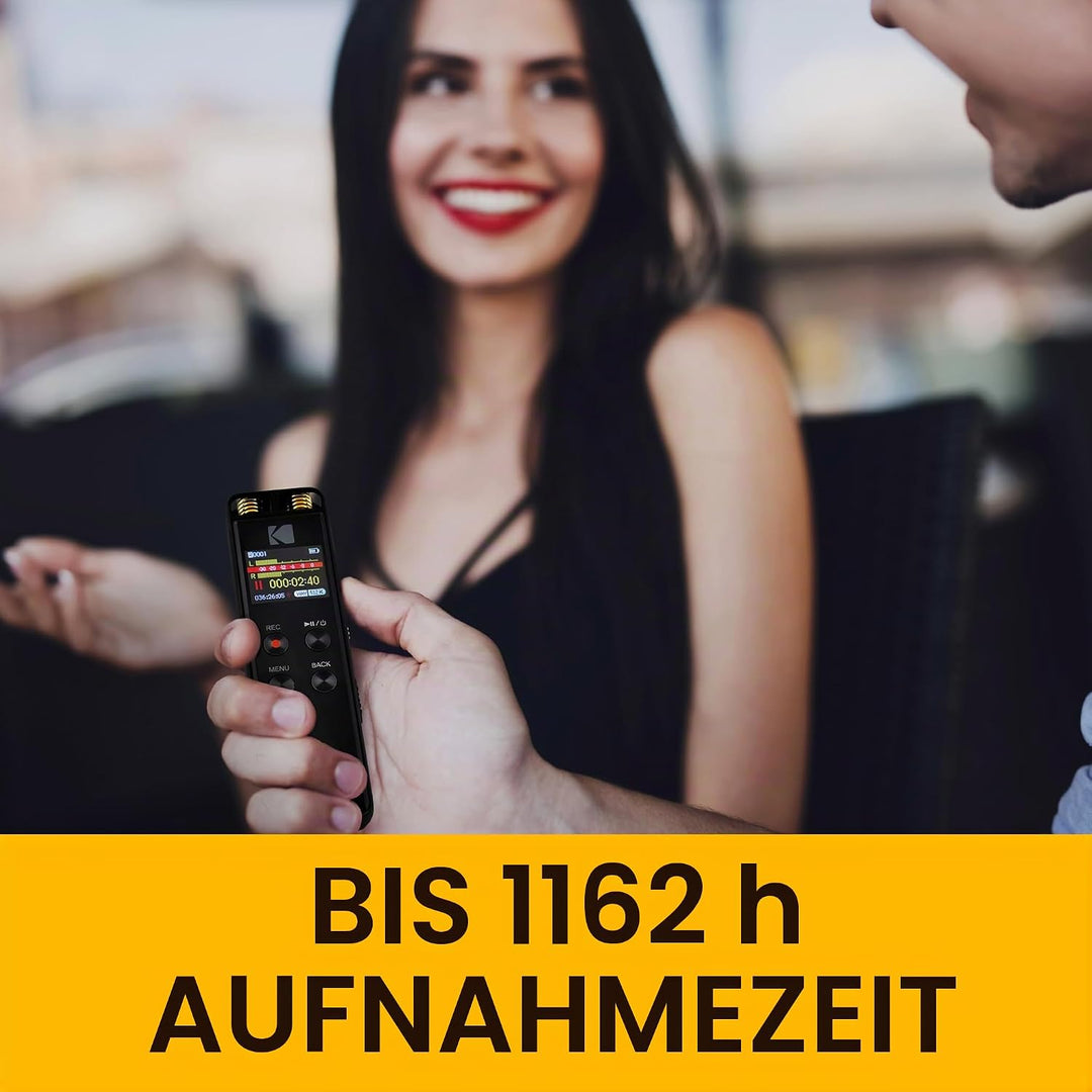 KODAK Hohe Intensität VRC550 digitaler Voice Recorder | Sprachgesteuertes wiederaufladbares Mini Dik