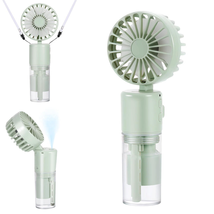 JIZZU Tragbarer Handventilator mit Wassernebel, 4000mAh Mini Ventilator USB, Wasserventilator mit 4
