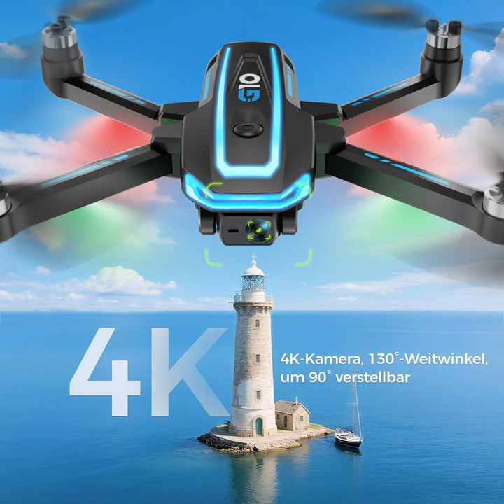 GPS Drohne mit kamera EIS 4K(Bildschirmfernsteuerung),Faltbare Mini Drone für Erwachsene, Einsteiger