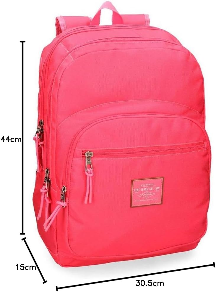 Pepe Jeans Cross Doppelfach-Rucksack Rosa 30,5x44x15 cms Polyester 20.13L Rucksack 44 Fuchsia, Rucks
