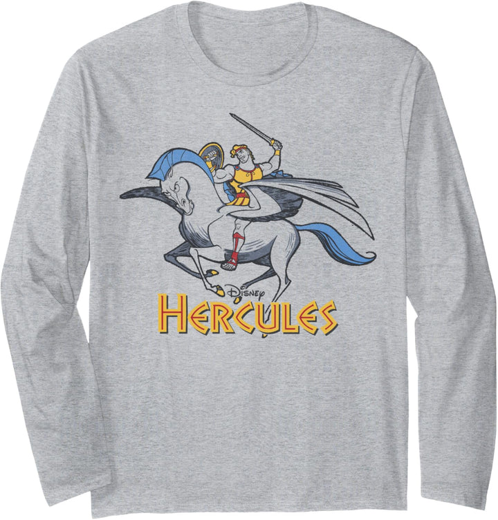 Disney Hercules Pegasus And Hercules Title Portrait Langarmshirt