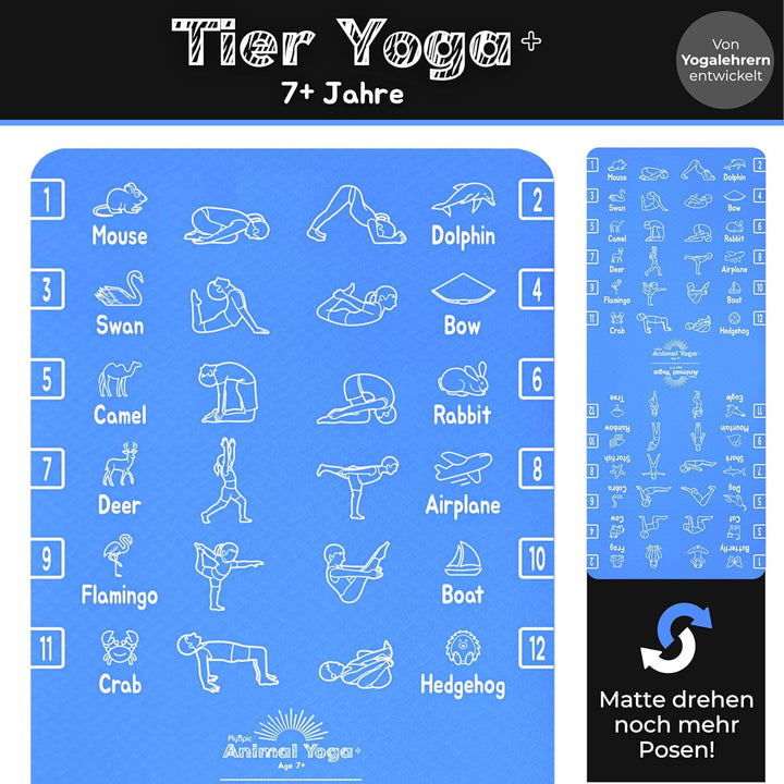 Plyopic Kinder Yogamatte – Leicht, Rutschfest, TPE Fitnessmatte – Ideal für Jungen &amp; Mädchen (3–12 J