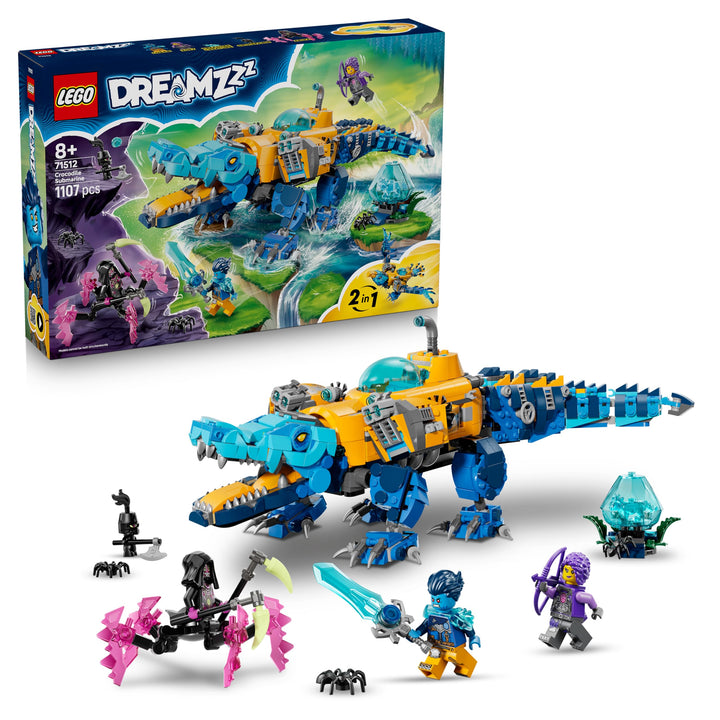 LEGO DREAMZzz 2in1 Krokodil-U-Boot - Spielzeug verwandelbar in Adler-U-Boot - inkl. 3 Minifiguren, 2