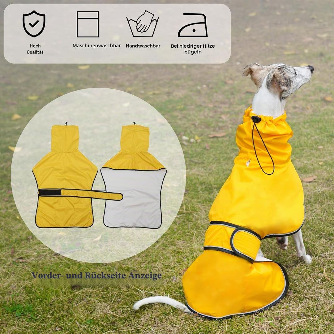 Geyecete Windhund Leicht Hundejacke Regenjacke, Hunderegenmantel Wasserdicht Verstellbar Windhundeja
