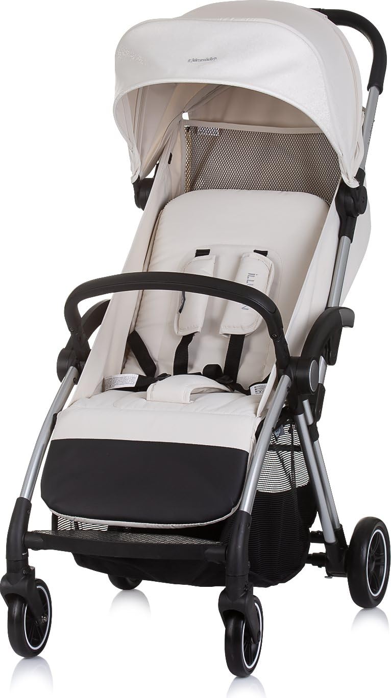 Chipolino Kinderwagen Illusion klappbar, verstellbare Fussstütze, Federung, Korb beige, beige
