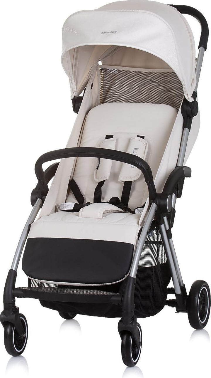 Chipolino Kinderwagen Illusion klappbar, verstellbare Fussstütze, Federung, Korb beige, beige
