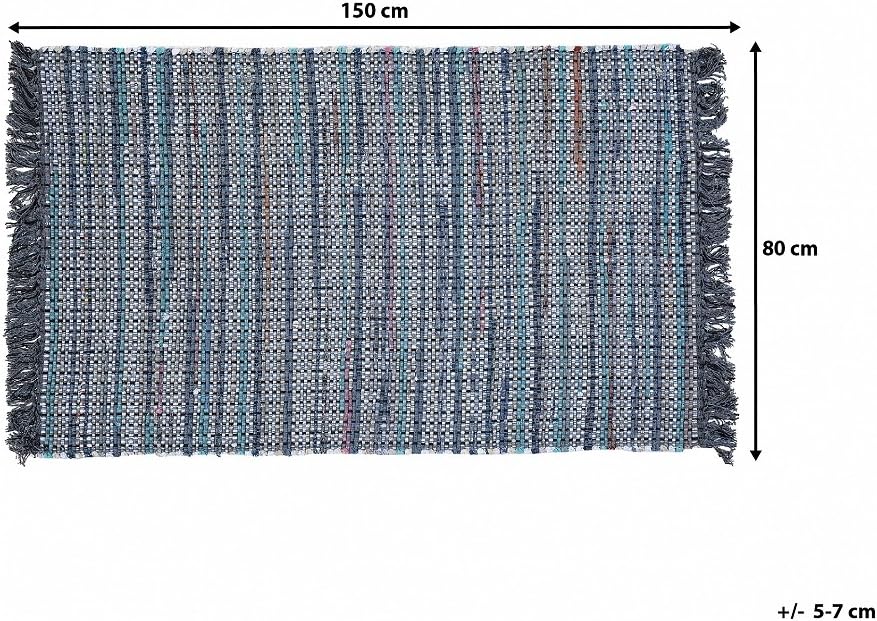 Trendy Teppich grau Streifen Baumwolle 80x150 cm Besni