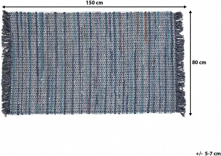 Trendy Teppich grau Streifen Baumwolle 80x150 cm Besni