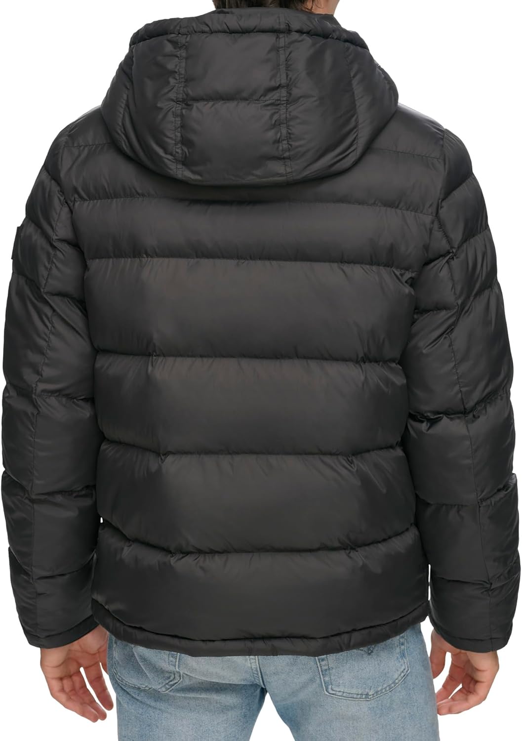 Tommy Hilfiger Herren Klassische Kapuzenjacke (Normale Grössen) Daunenalternative Mantel XXL Schwarz