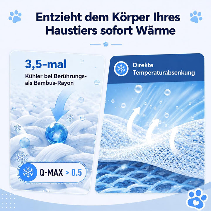 Selbstkühlende Kühlmatte für Hunde und Katzen – 101 × 149 cm – Atmungsaktive Polyester Hundematte, W