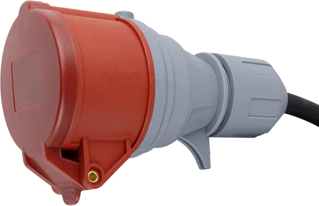 REV CEE Verlängerung – Verlängerungskabel aussen IP44 – Starkstromkabel 10m, 11000W, 400V – schwarz