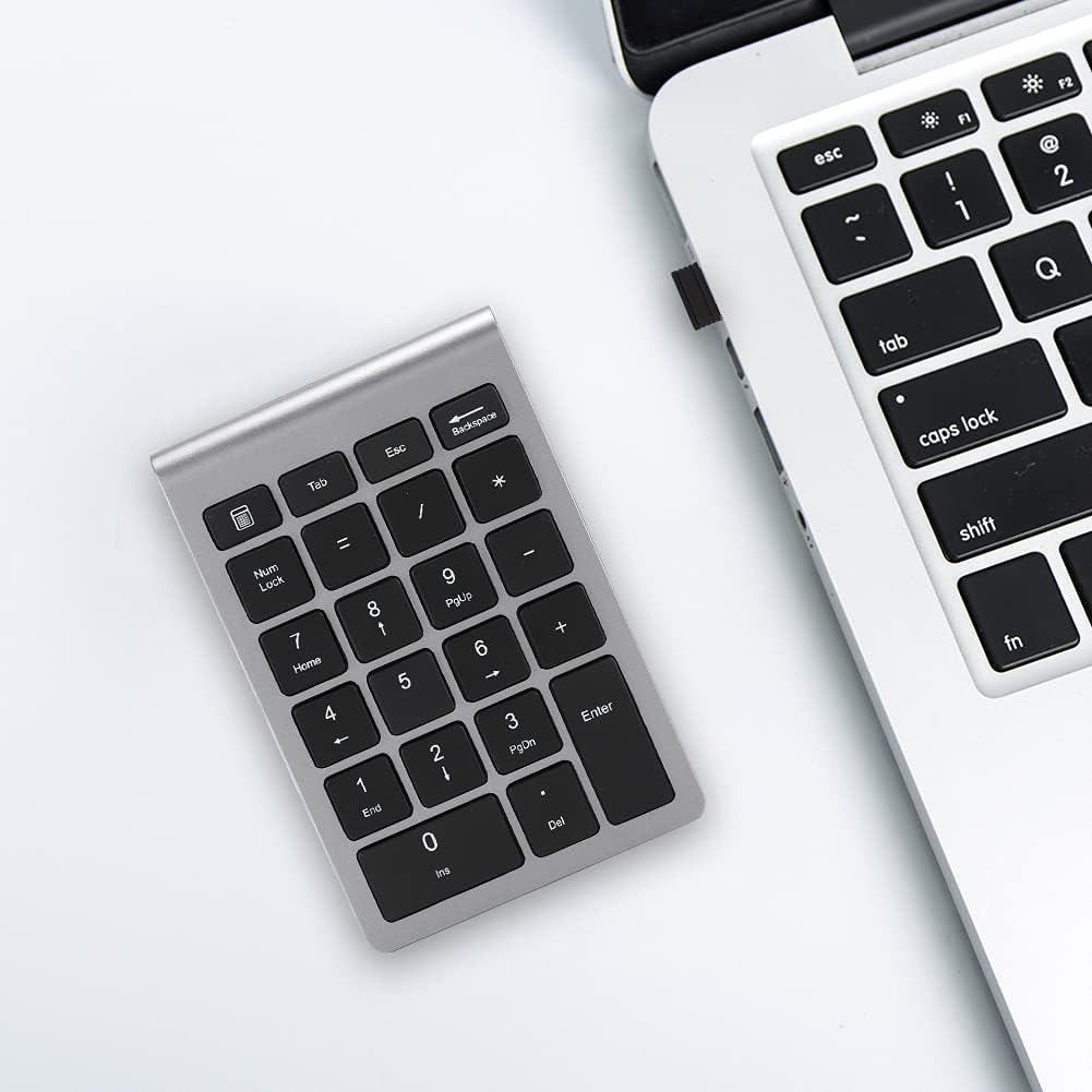 Goshyda Kabellose Nummernblöcke, 22 Tasten Tragbare USB 2.4G Bluetooth Nummerntastatur mit Empfänger