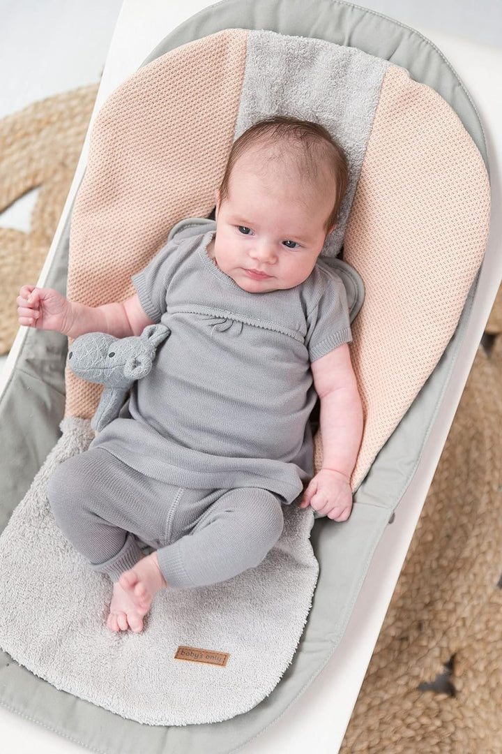 BO BABY'S ONLY - Multicomforter aus Baumwolle - 68x40 cm - für Jungen und Mädchen - Silbergrau Stone