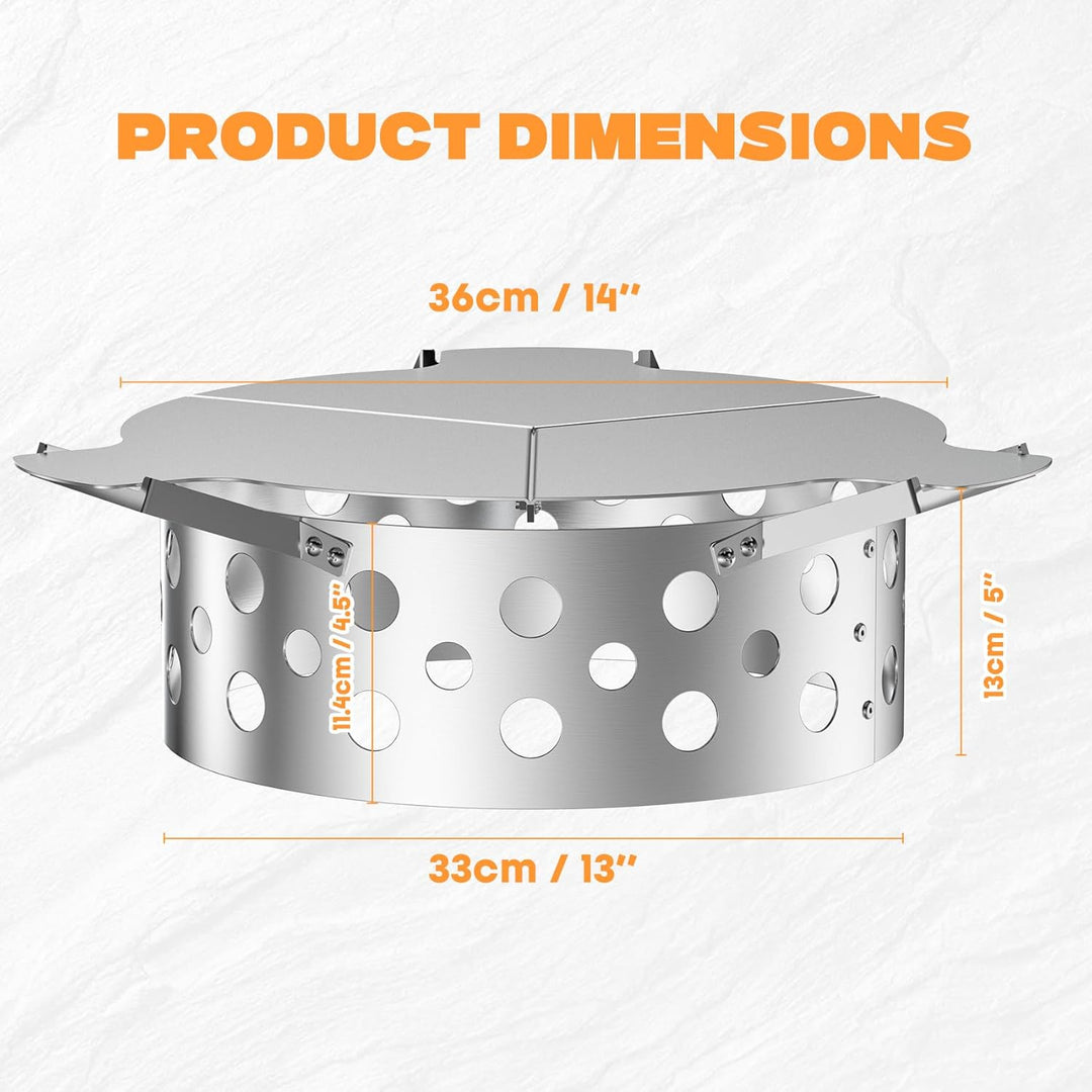 Onlyfire Rauchsatz für Weber Kugelgrill 57 cm, Kohlekorb mit abnehmbarem Diffusorplatte für direkte