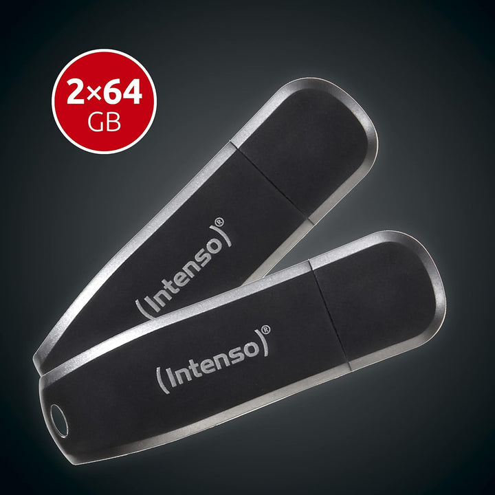 Intenso Speed Line, 2x64GB Speicherstick, USB-Stick 3.2 Gen 1x1, schwarz 64 GB - 2er Pack, 64 GB - 2