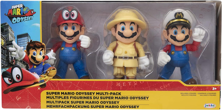 Nintendo SUPER MARIO 406534 Super Mario Odyssey 3er Pack, 10 cm Figuren, Bunt, 10cm