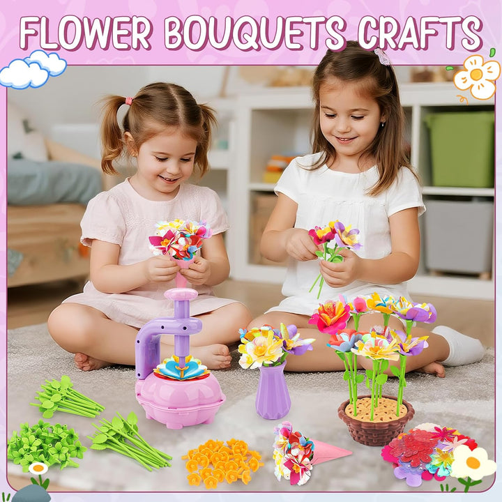 CENOVE Bastelset Kinder ab 4 5 6 7 8 9 10 Jahre, Blumen Basteln Spielzeug mit Blumenmaschine, DIY Mä