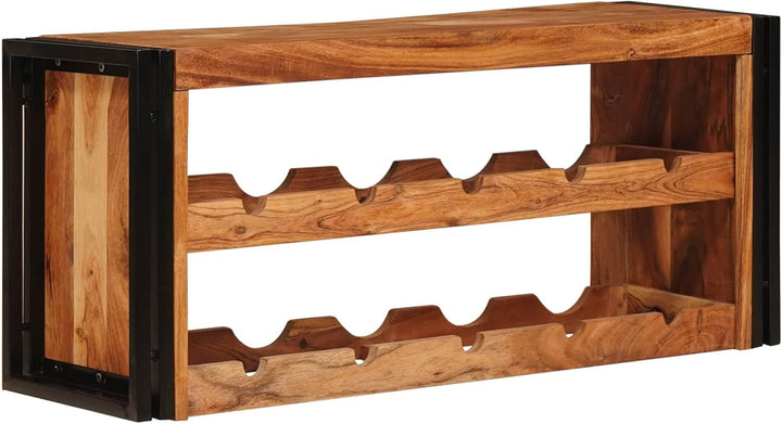 Flaschenhalter, Wandmontage, Holz, Braun, 100 x 45 x 33 cm Massives Akazienholz 100 cm, Massives Aka