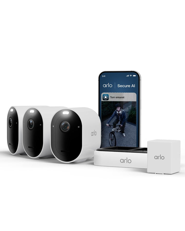Arlo Pro 6 Überwachungskamera Aussen WLAN, Kabellos, 2K+HDR, Farb-Nachtsicht, Zwei-Wege Audio, Beweg