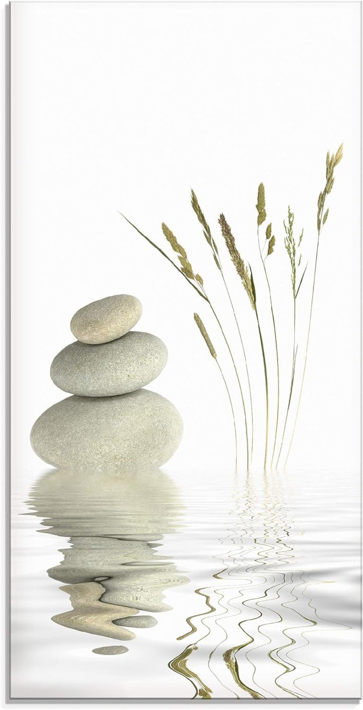ARTland Glasbilder Wandbild Glas Bild einteilig 50x100 cm Hochformat Asien Wellness Entspannung Spa