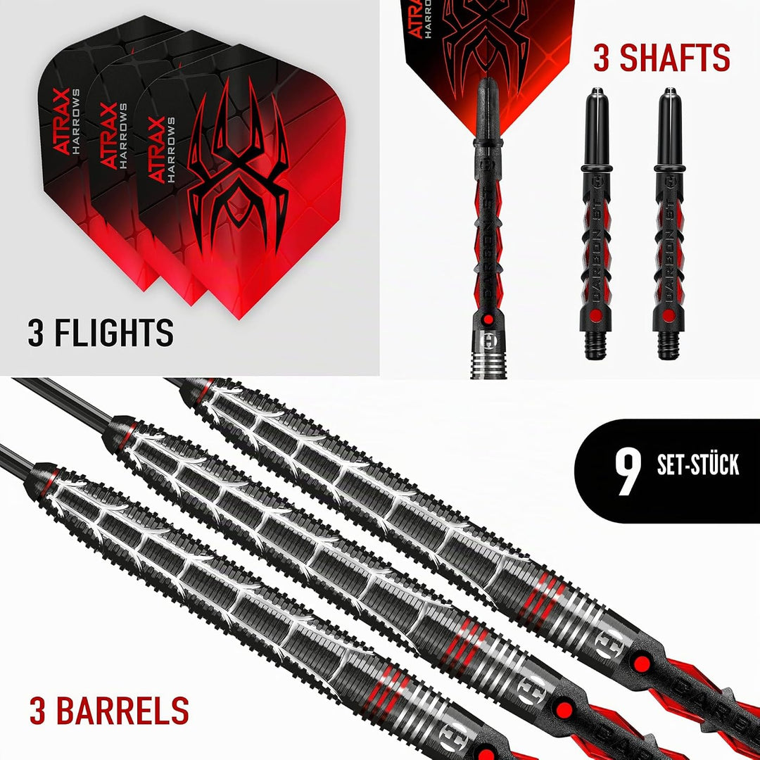 Harrows Steel Darts Atrax 95% Tungsten Steeltip Dart Steeldart Hochwertiger Tungsten Dart Dartpfeile