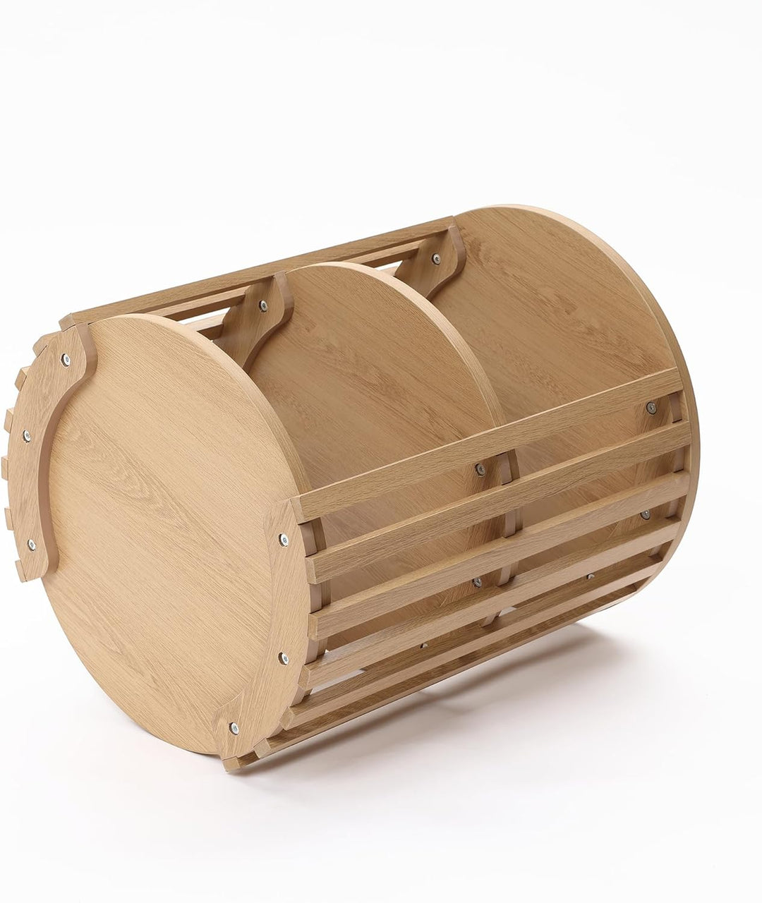 Hometopia Beistelltisch Rund Holz, 3-stufiger Runder Beistelltisch mit Stauraum, Kleiner Couchtisch
