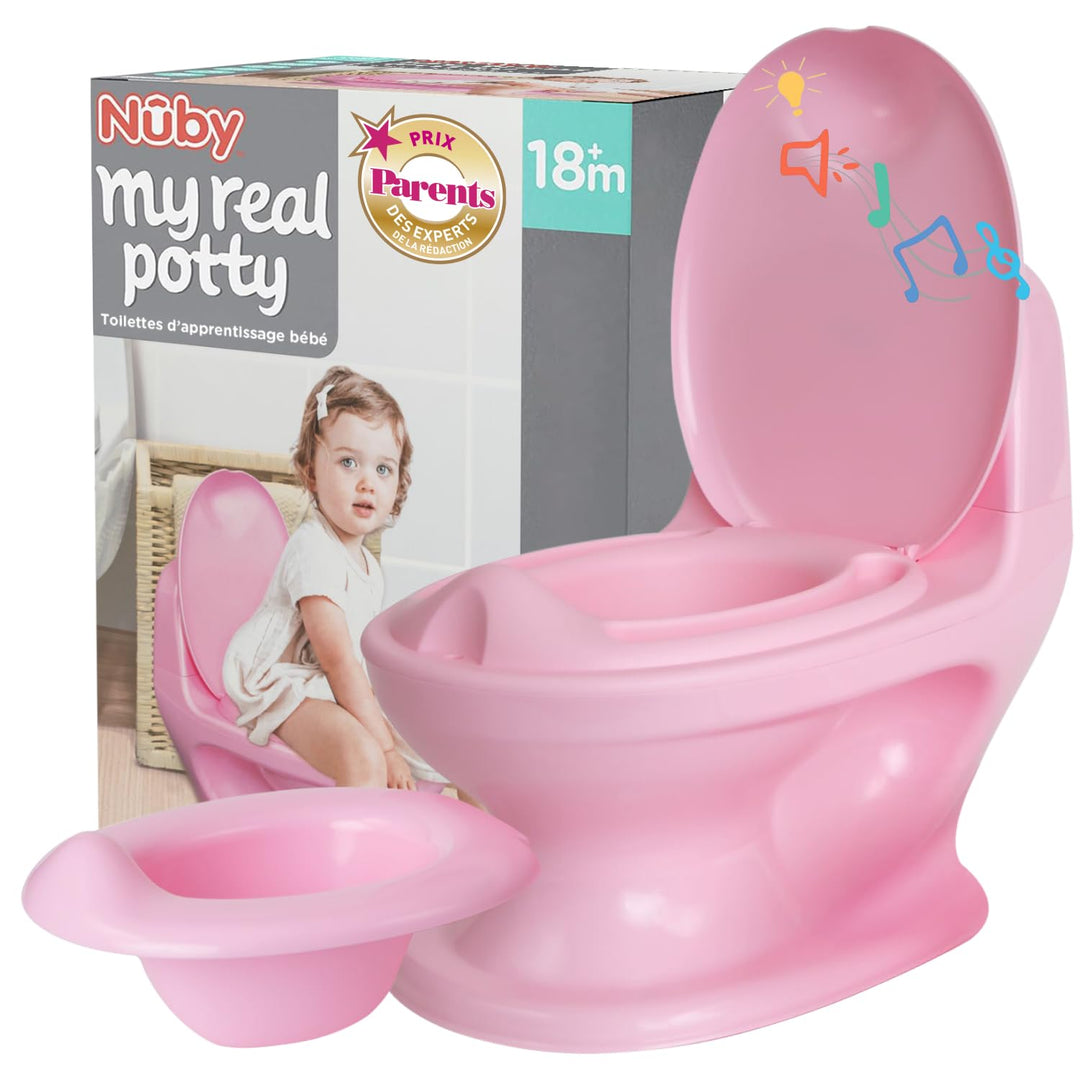Nuby - My Real Potty - Baby-Töpfchen für Töpfchentraining – Töpfchen für Kinder mit Spülgeräusch & B