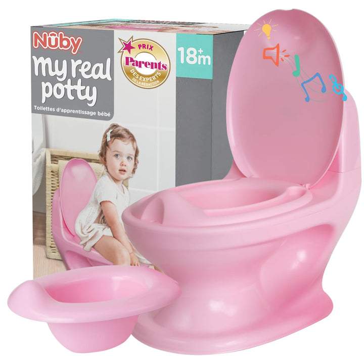 Nuby - My Real Potty - Baby-Töpfchen für Töpfchentraining – Töpfchen für Kinder mit Spülgeräusch & B