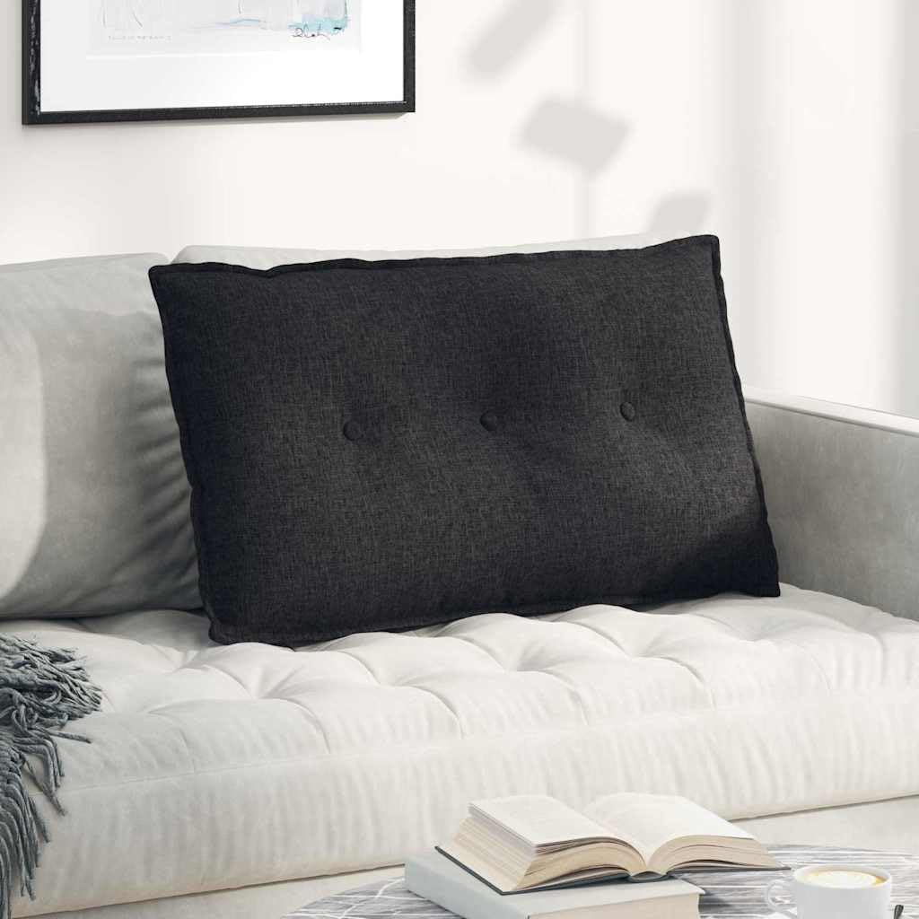 vidaXL Rückenkissen Schwarz 80 x 19 x 50 cm Stoff, Wohnzimmer, rechteckige Kissen, modernes Plüschco