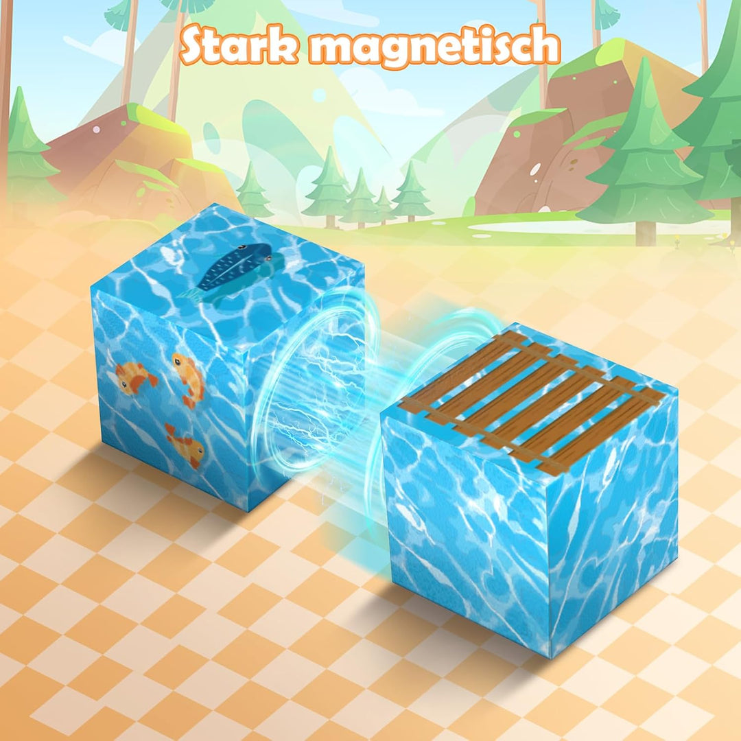 PINKCAT Magnetic Blocks Magnetische Bausteine, Magnete Bausteine Spielset, Magnetischer Spielzeugbau